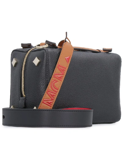 Shop Mcm Milano Leather Boston Bag In Black
