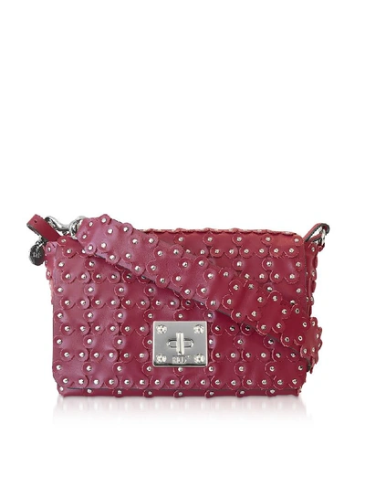 Shop Red Valentino Flower Puzzle Twist Lock Shoulder Bag In Dark Red