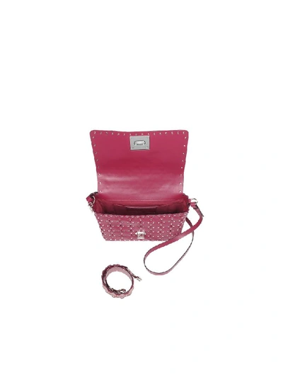 Shop Red Valentino Flower Puzzle Twist Lock Shoulder Bag In Dark Red