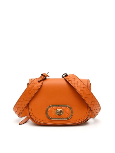 Shop Bottega Veneta Nappa Bv Luna Mini Bag In Orange Nero (orange)