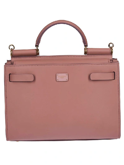 Shop Dolce & Gabbana Logo Plaque Tote In Pink