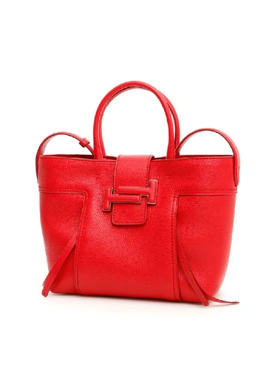 Shop Tod's Medium Double T Shopper In Red (red)