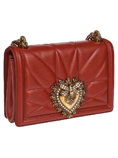 Shop Dolce & Gabbana Quilted Shoulder Bag In Red Poppy