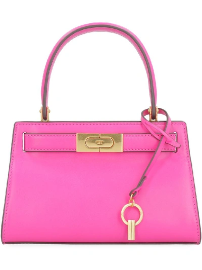 Shop Tory Burch Lee Radziwill Leather Handbag In Fuchsia