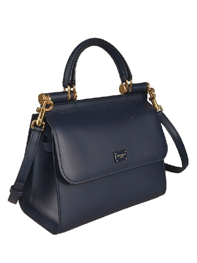 Shop Dolce & Gabbana Small Sicily Tote In Blue