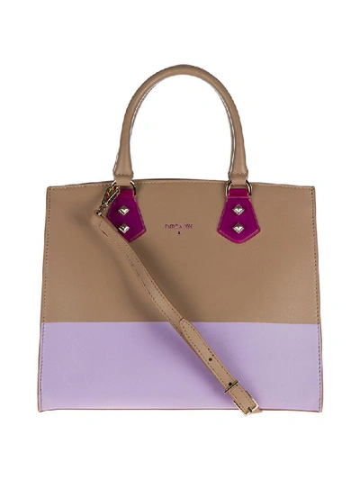 Shop Patrizia Pepe Jazz O Triple Handbags In Noisette / Lilac