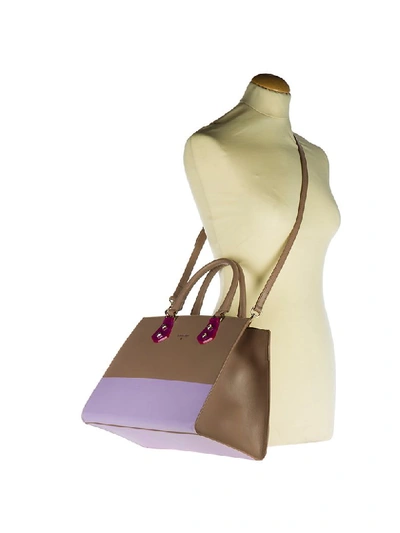 Shop Patrizia Pepe Jazz O Triple Handbags In Noisette / Lilac