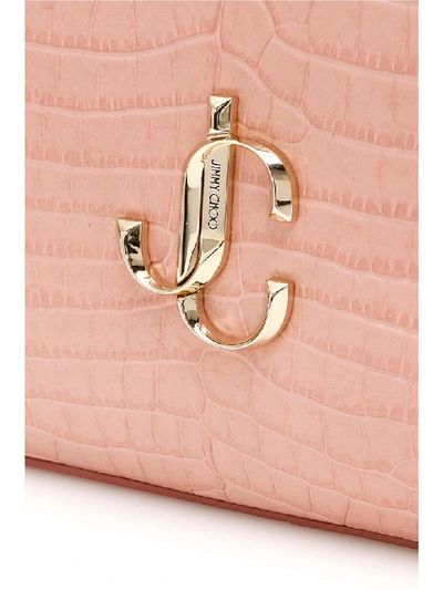 Shop Jimmy Choo Monogram Varenne Camera Bag In Blush (pink)
