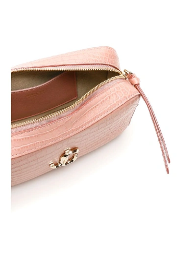 Shop Jimmy Choo Monogram Varenne Camera Bag In Blush (pink)