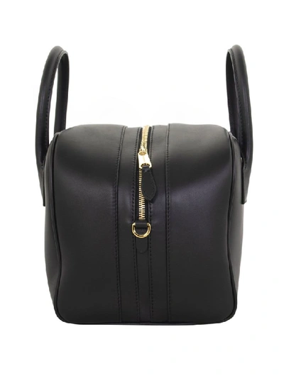 Shop Burberry Small Leather Cube Bag In Black