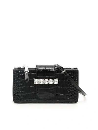 Shop Miu Miu Crystal Mini Bag In Nero (black)