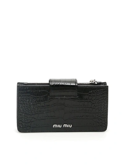 Shop Miu Miu Crystal Mini Bag In Nero (black)