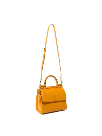 Shop Dolce & Gabbana Sicily Shoulder Bag In Yellow