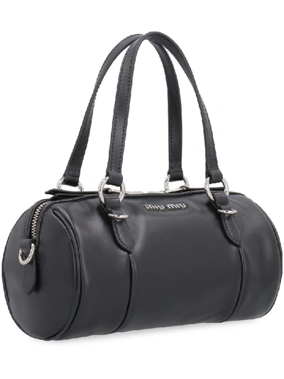 Shop Miu Miu Leather Handbag In Black