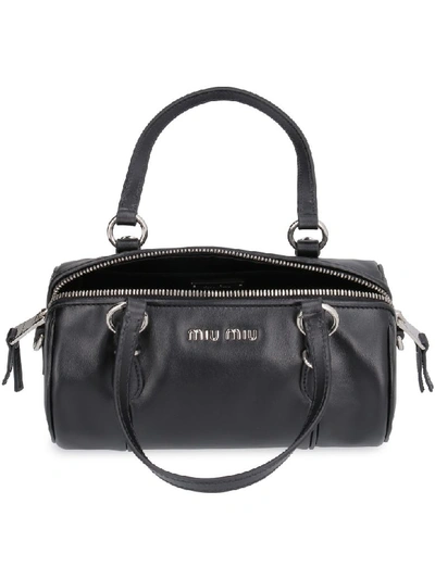 Shop Miu Miu Leather Handbag In Black