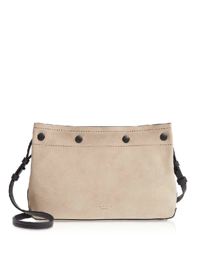 Shop Rag & Bone Warm Grey Suede Compass Snap Crossbody Bag In Gray