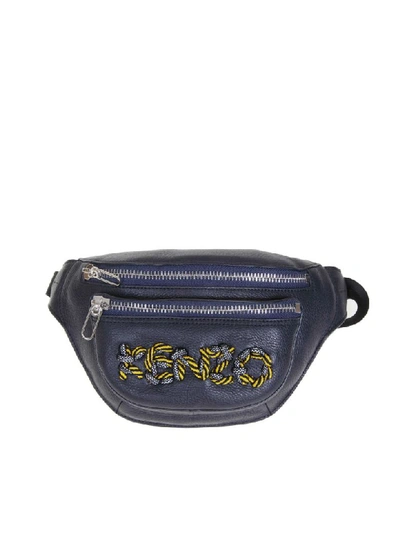 Shop Kenzo Leather Marsup With Embroidered Logo In Cuir