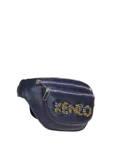 Shop Kenzo Leather Marsup With Embroidered Logo In Cuir