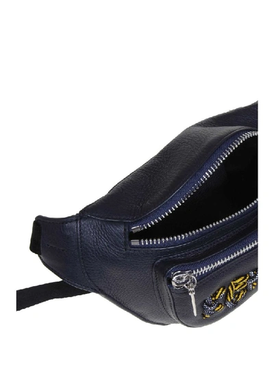 Shop Kenzo Leather Marsup With Embroidered Logo In Cuir