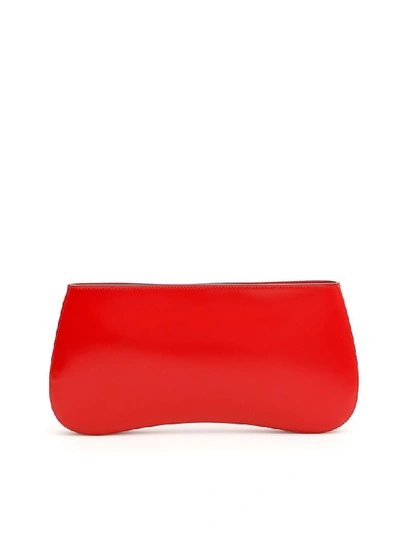 Shop Prada Brushed Calfskin Sidonie Clutch In Rosso (red)