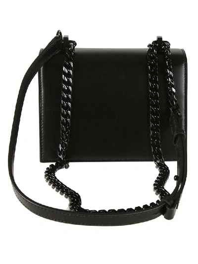 Shop Alexander Mcqueen Small Jeweled Shoulder Bag In Black