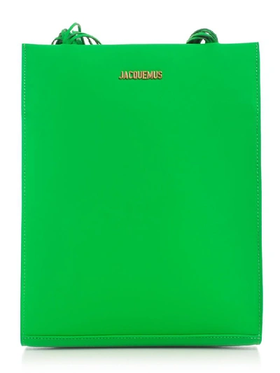 Shop Jacquemus Le A4 Square Bag W/hand In Green