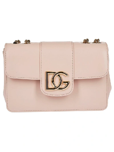 Shop Dolce & Gabbana Logo Plaque Shoulder Bag In Pink