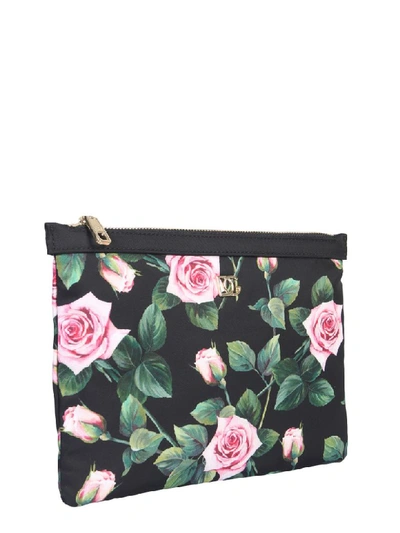 Shop Dolce & Gabbana Flat Makeup Bag In Nero