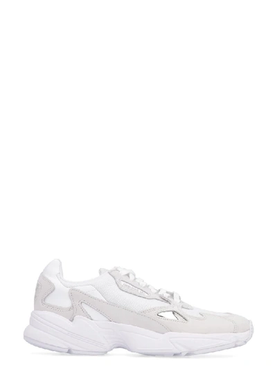 Shop Adidas Originals Falcon Mesh And Leather Sneakers In White