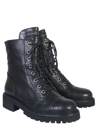 Shop Giuseppe Zanotti Lace-up Boot In Nero