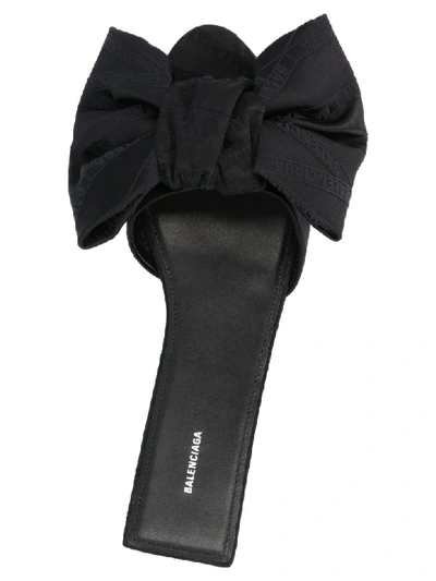 Shop Balenciaga Square Knife Bow Shoes In Black