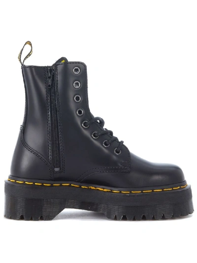 Shop Dr. Martens' Jadon Black Leather Ankle Boots With Maxi Grip Fast Sole In Nero