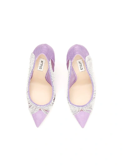 Shop Attico Crystal Fiona Pumps In Lilac (purple)