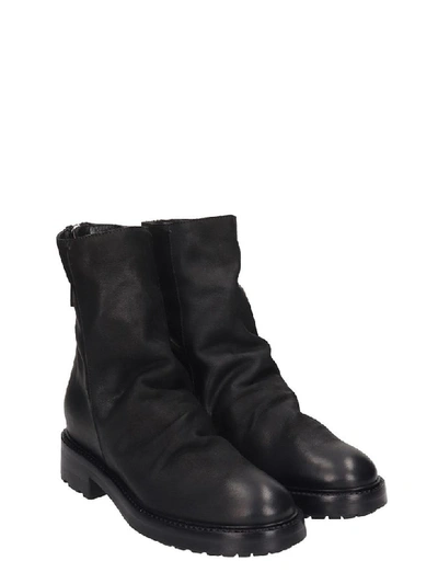 Shop Strategia Combat Boots In Black Leather