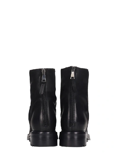 Shop Strategia Combat Boots In Black Leather