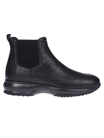 Shop Hogan Woman Interactive Chelsea Ankle Boots In Black