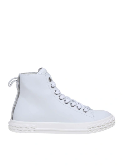 Shop Giuseppe Zanotti Boots Sneakers Blabber Leather White Color