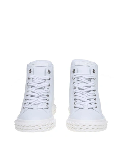 Shop Giuseppe Zanotti Boots Sneakers Blabber Leather White Color