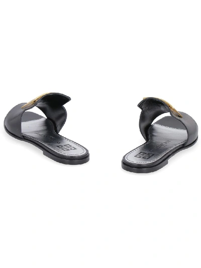 Shop Givenchy Leather Slides With Logo In Black
