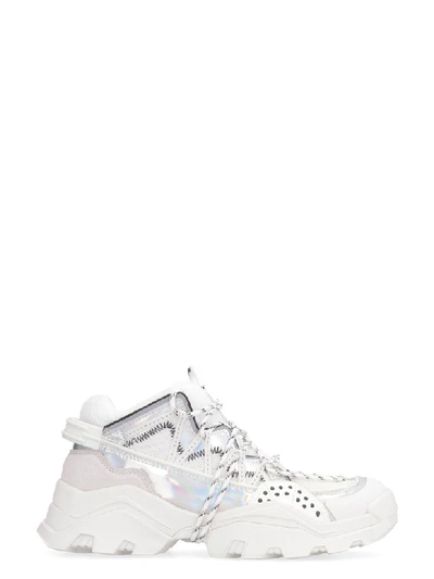 Shop Kenzo Inka Suede And Techno Fabric Sneakers In White