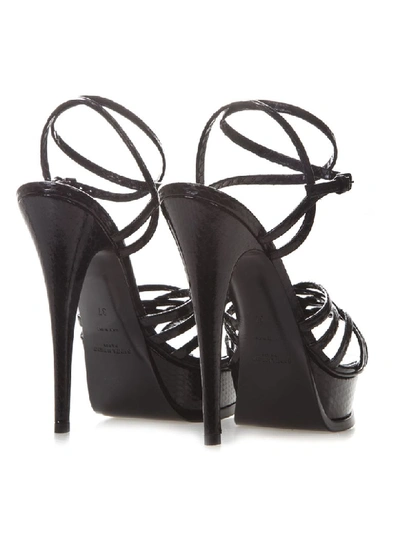 Shop Saint Laurent 140mm Heel Black Leather Sandals