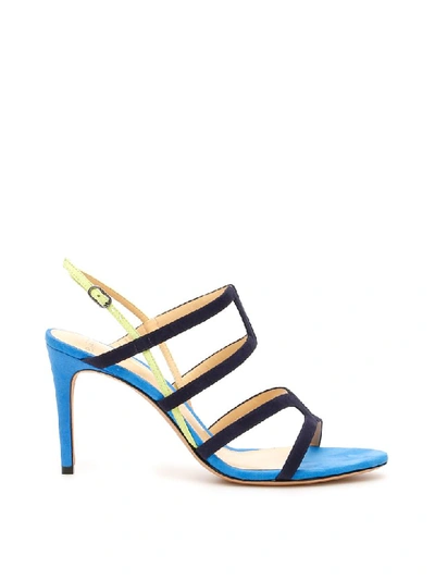 Shop Alexandre Birman Multicolor Mena 85 Sandals In Night Blue Lemon Azure (blue)