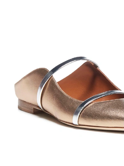 Shop Malone Souliers Flat Shoes In Gold Silver
