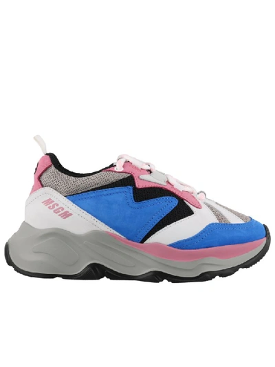 Msgm Attack Colour-block Sneakers In Blue