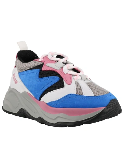 Msgm Attack Colour-block Sneakers In Blue