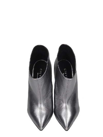 Shop Greymer High Heels Ankle Boots In Silver Leather