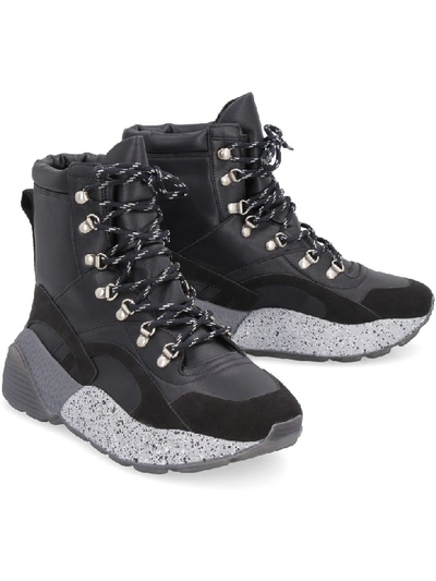 Shop Stella Mccartney Eclypse Faux Leather High-top Sneakers In Black