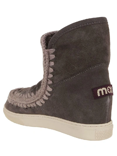 Shop Mou Inner Wedge Sneakers In Cha Charcoal