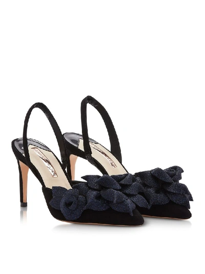 Shop Sophia Webster Black &amp; Midnight Jumbo Lilico Slingback Pumps