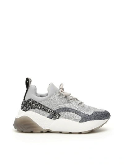 Shop Stella Mccartney Glitter Eclypse Sneakers In Gunm S S B Pag B (grey)